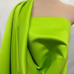 Heavy Matte Satin..CHARTREUSE green  60" wide.. poly... bridal, formal, pageant, suits , home decor..wedding...crafts..doll clothing