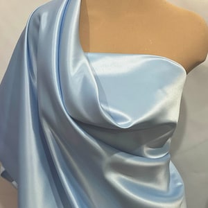 Duchess satin Fabric 60" wide Blue 1120   , Cinderella dress,   bridal, formal, pageant, suits , home decor, capes, pillows