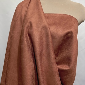 Faux Suede Fabric Terra Cotta  , 100 % polyester Double faced, soft, pliable, clothing, crafts, accessories, hats, vest, (reduced)