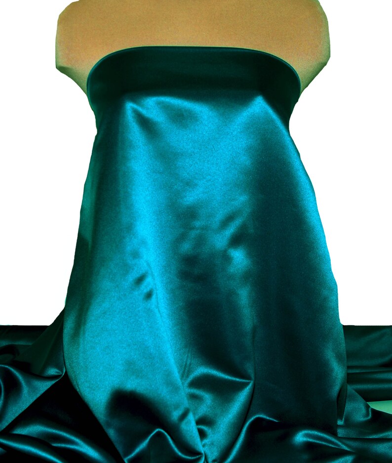 Duchess satin Fabric 60  Peacock 6777 ... bridal image 0