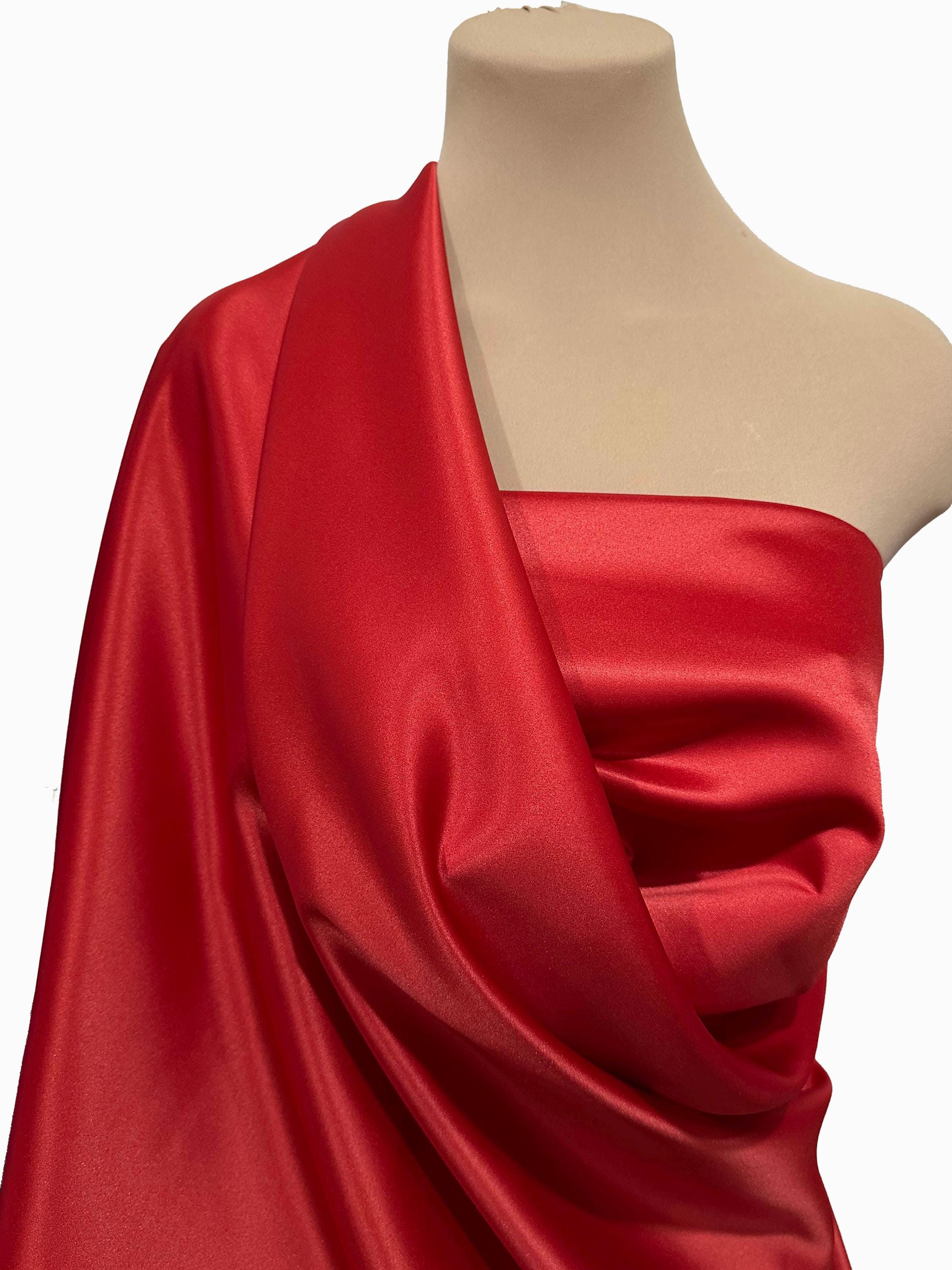 strapless open back dress Dark Red Double Face Duchess Satin Fabric