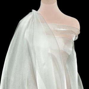 Crystal Organza / Organdy 100% polyester sheer fabric, 115/116 inches wide./ WHITE /  by the yard  formal wear, skirts, holiday, decor