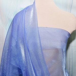 Sparkle Organza fabric Periwinkle  45" wide sheer ..pageant dress skirts, formals, crafts, wedding, home decor