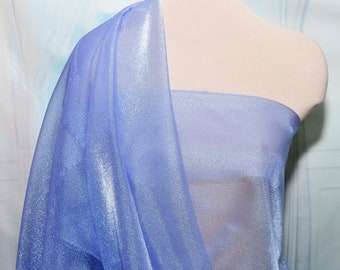 Sparkle Organza fabric Periwinkle  45" wide sheer ..pageant dress skirts, formals, crafts, wedding, home decor