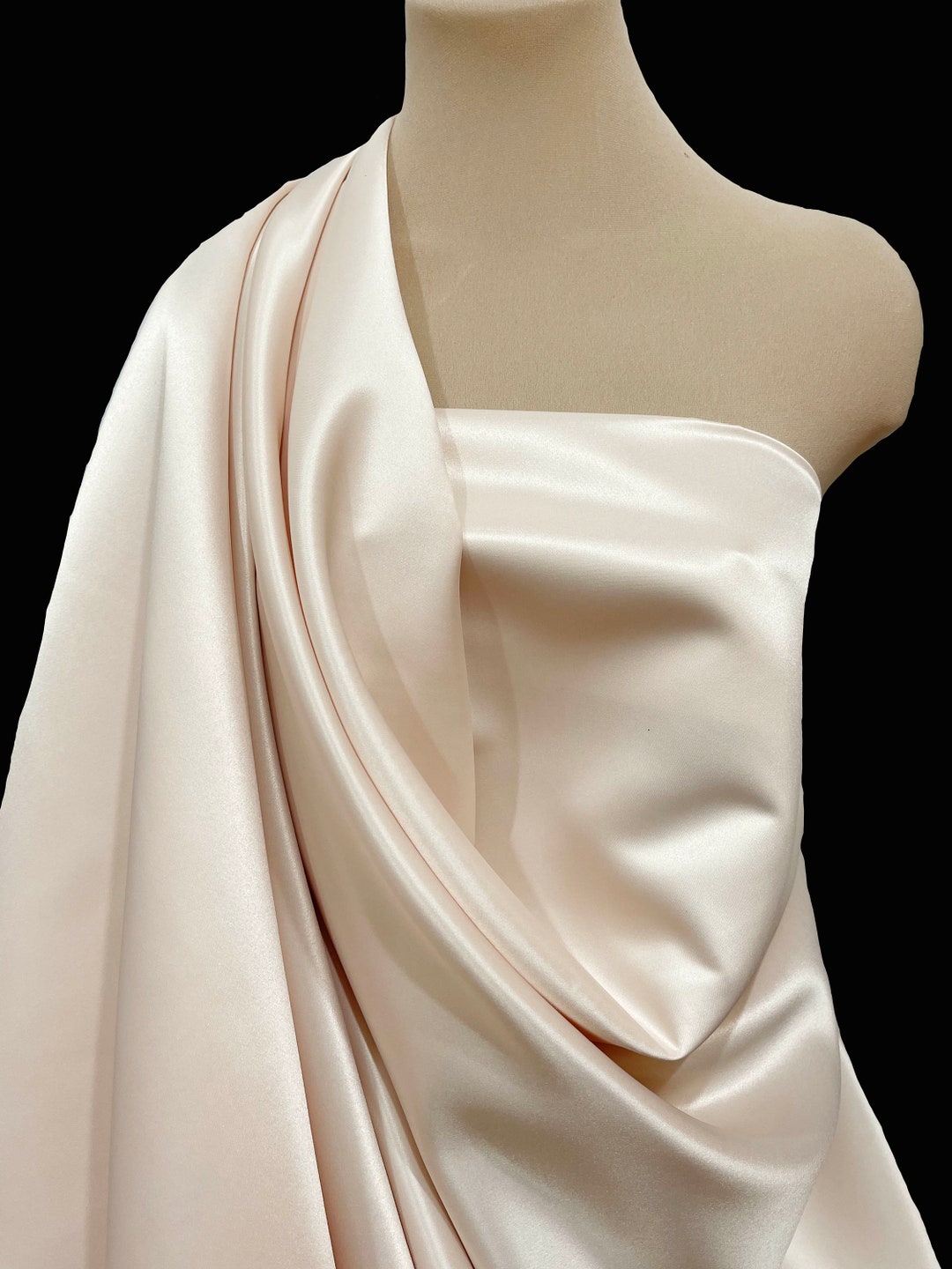 Duchess Satin Fabric 60 Blush /taupe Bridal Formal Etsy