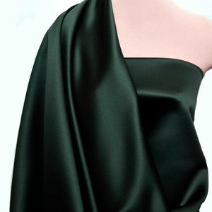 Heavy Matte Satin..HUNTER GREEN  60" wide.. poly... bridal, formal, pageant, suits , home decor..wedding...crafts..doll clothing