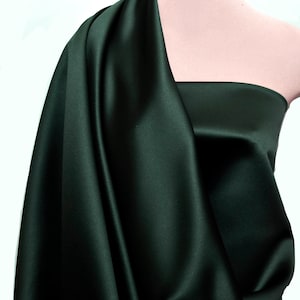 Heavy Matte Satin..HUNTER GREEN  60&quot; wide.. poly... bridal, formal, pageant, suits , home decor..wedding...crafts..doll clothing