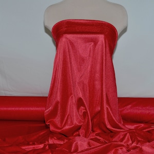 Nylon Tricot stretch fabric 40 denier. Red    . . lingerie, slips, panties, wedding, decor, bridal, 108&quot; wide 100% nylon