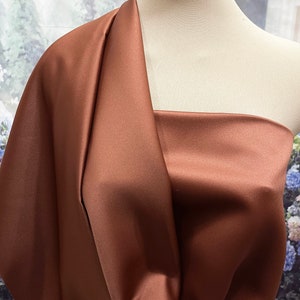 COGNAC Heavy Matte Satin.. 60" wide.. poly...Wedding gown,  bridal, formal, pageant, suits , home decor..wedding...crafts..doll clothing