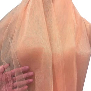 Tulle Illusion Netting Peach 108&quot; wide..wedding...tutu&#39;s..crafts...bridesmaid...flower girl..formal wear