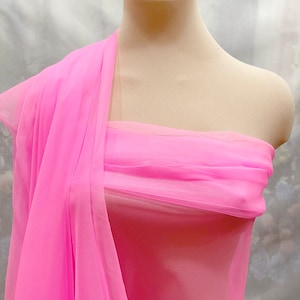 NEON Pink Tricot Nylon Knit.. 60 &quot; wide..sheer, lightweight, soft, home decor, baby decor, tutu&#39;s , crafts, canopies