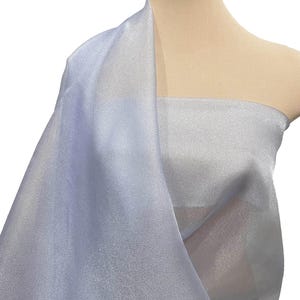 Glitter Organza-tyg Stålblått 102 cm brett, transparent ..klänningar, kjolar, fester, hantverk, bröllop, heminredning