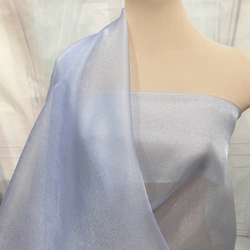 Sparkle Organza Fabric Light Blue 45 Wide Sheer Etsy
