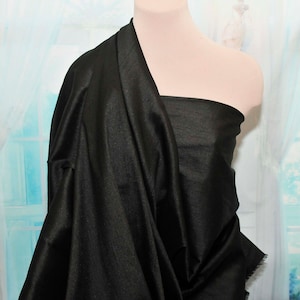 Dupioni  Silky Shantung Polyester Fabric BLACK wedding .crafts .suits .dresses..home decor, pageant attire