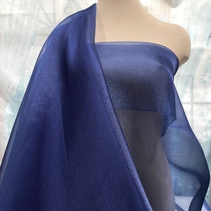 Crystal Organza / Organdy 100% polyester sheer fabric, 115/116 inches wide./ROYAL /  by the yard  formal wear, skirts, holiday,