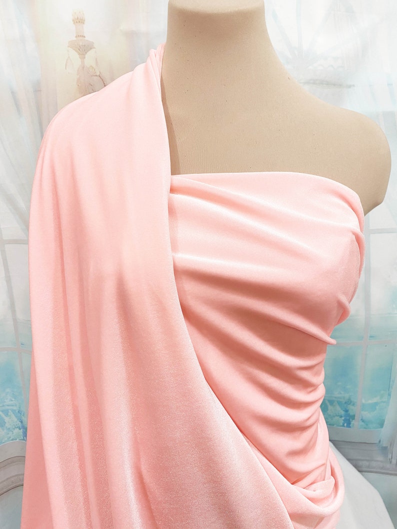 pageant home decor crafts 4 ways stretch..formal wear Stretch Spandex Velvet color BABY PINK bridal