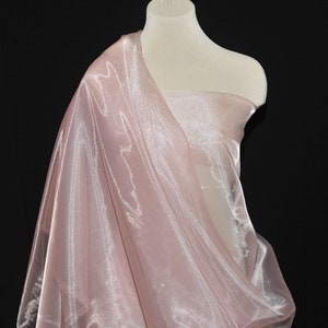 Iriserende Organza stof 60&quot; breed... Sheer, DUSTY ROSE 161... formele slijtage, bridal, optocht, ambachten, kostuums, home decor