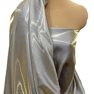 LIQUID Shimmer Satin  fabric Blue Gold.  1 YD bridal, drapery. formal, costume, pageants, crafts ,decor, 58