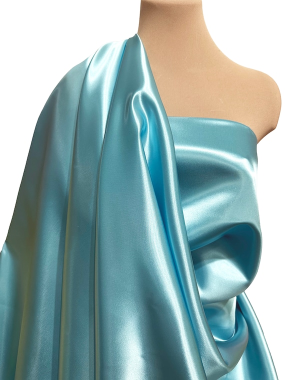 Buy Bridal Satin Yard Columbia Blue 60