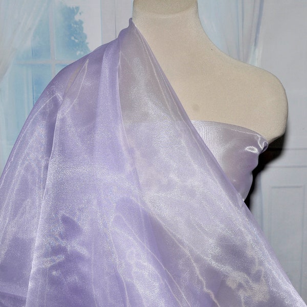 Iridescent Organza fabric 60" wide.. sheer,LILAC 440 . formal wear, bridal, pageant, crafts, costumes, home decor