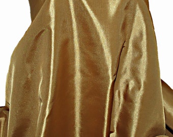 Gold 006, Cationic iridescent  Taffeta Polyester Fabric , 60 inches wide..Beautiful and shiny ..wedding, formal wear, pageant, by the yard