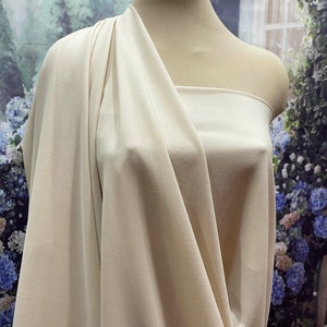 Double Georgette Fabric BEIGE 594 semi sheer sold by the yard 58&quot; wide for weddings, dresses or home decor