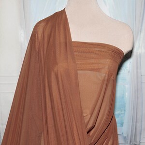RAME Power mesh tessuto elasticizzato, semitras trasparente, 4 modi di allungamento.. danza, concorso, formale, costume,