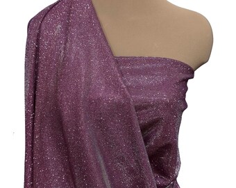 Lurex  Lavender.. stretch ... light weight, glittered in lavender 54 inches wide .. holiday wear, formal , prom .. suits..