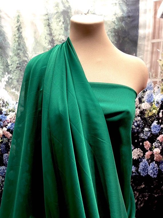 Emerald chiffon fabric deals