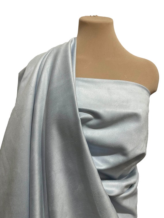 Faux Suede Fabric Baby Blue ,100 Polyester Double Faced, Soft
