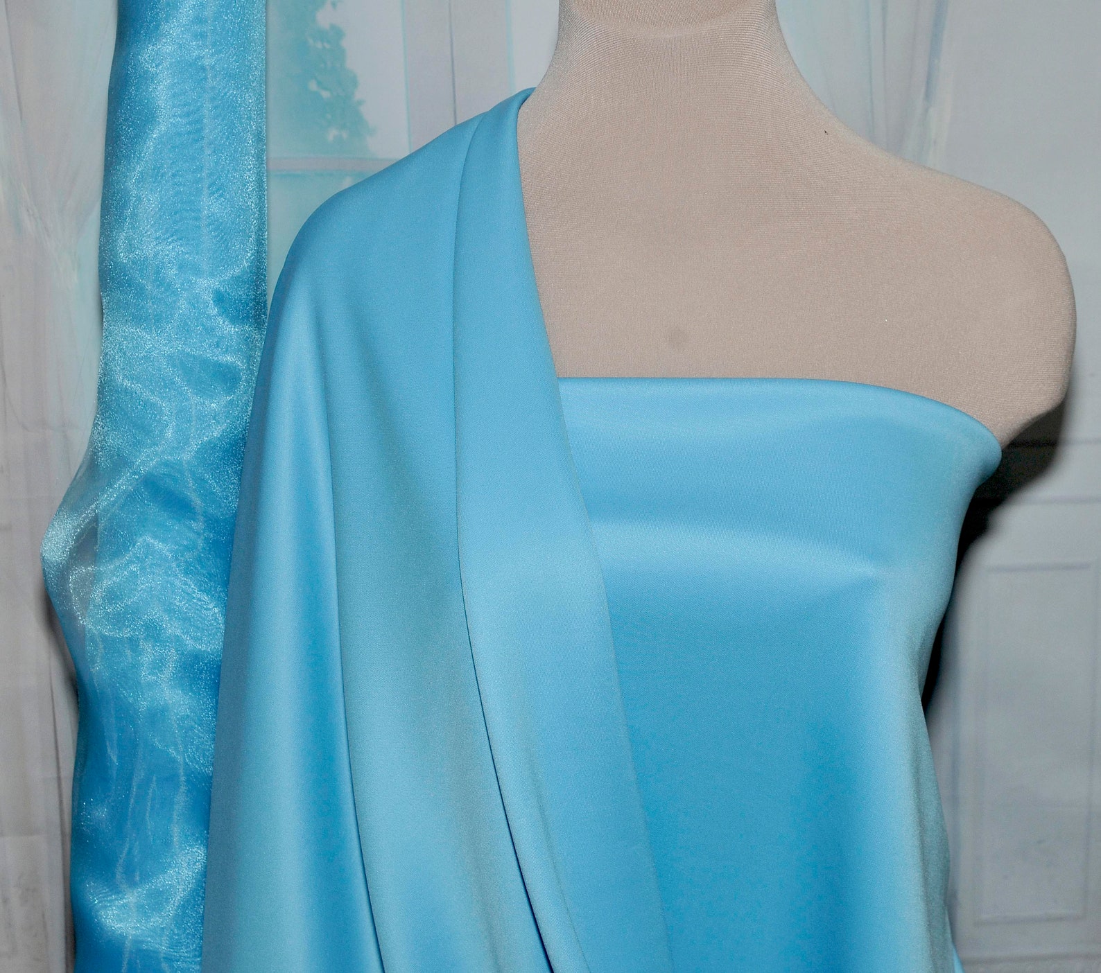 TECHNO SCUBA Fabric 4 ways stretch 1 yard TURQUOISE Etsy