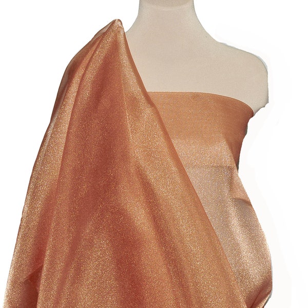 Sparkle Organza fabric COPPER  45" wide sheer ..pageant dress skirts, formals, crafts, wedding, home decor
