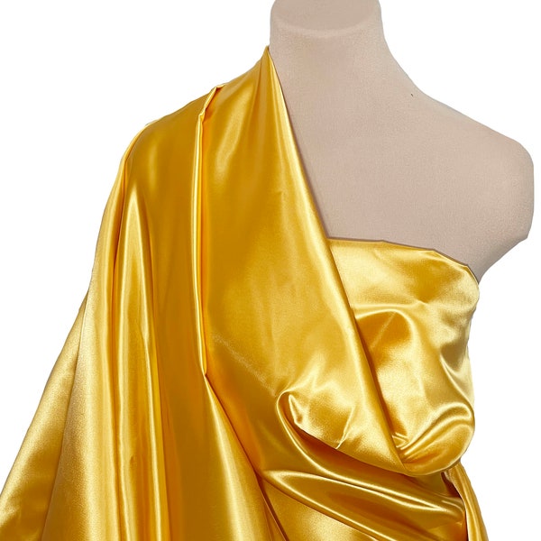 Bridal Satin fabric. 1 yard ...Real Gold    60" wide .. wedding dress, formal, home decor, flowers,