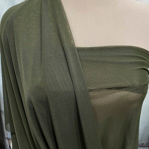 Power mesh stretch fabric, semi sheer, 4 ways stretch..OLIVE.. 58 &quot; wide.. dance, pageant, formal, costume,
