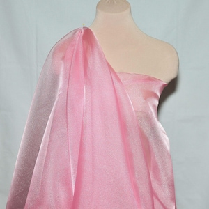 Crystal Organza /Organdy 100% polyester sheer fabric, 115/116 inches wide./ SHOCKING PINK /  by the yard  formal wear, skirts, holiday