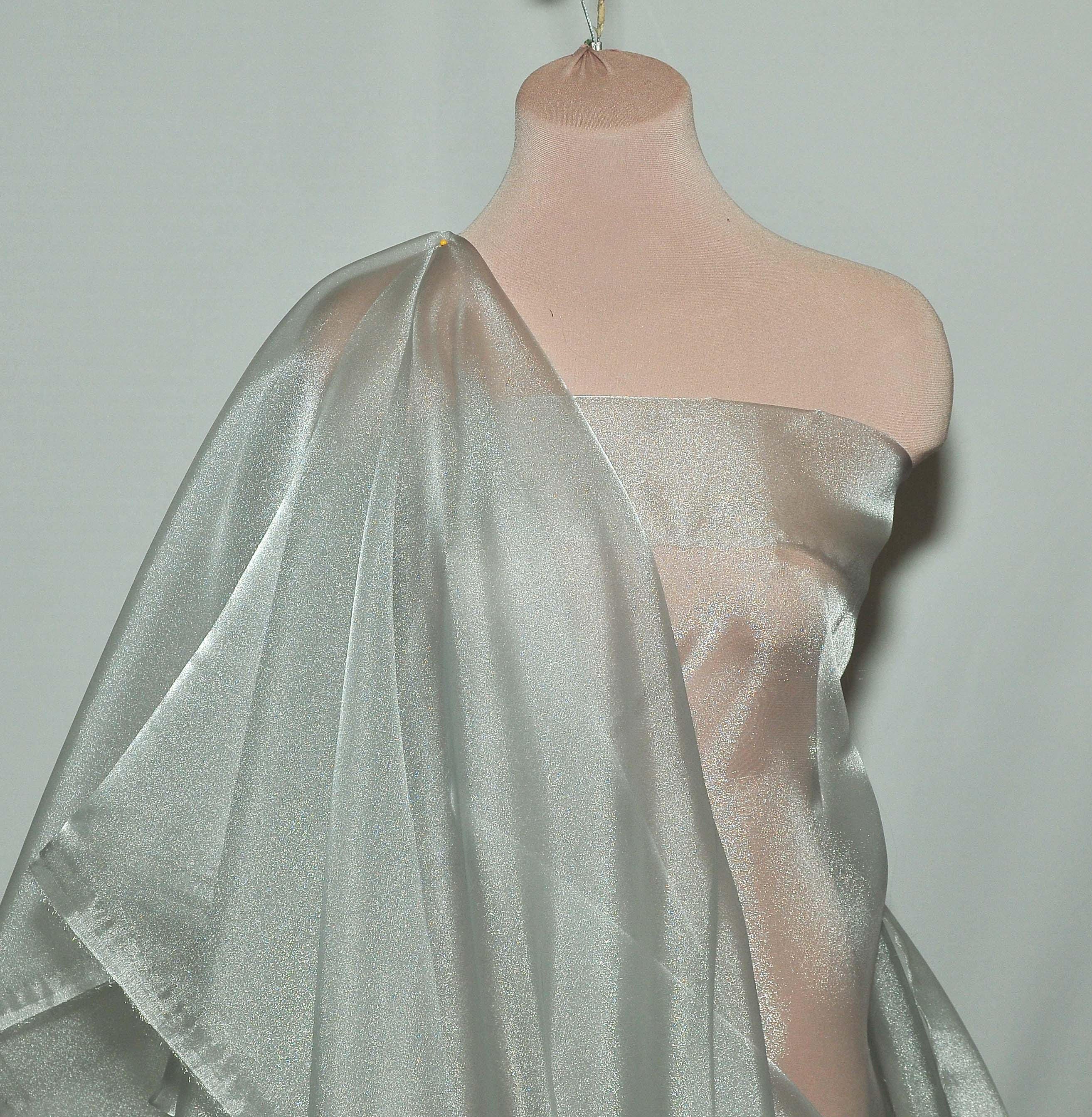 新品未使用　ORGANDY PANEL SHIRT Crystal Organza / Organdy 100% Polyester Sheer Fabric, 115
