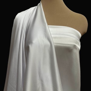Satin chiffon fabric WHITE 110  light weight,  60 inches wide. . semi sheer dull silky chiffon.. great for formal wear, dresses, blouses