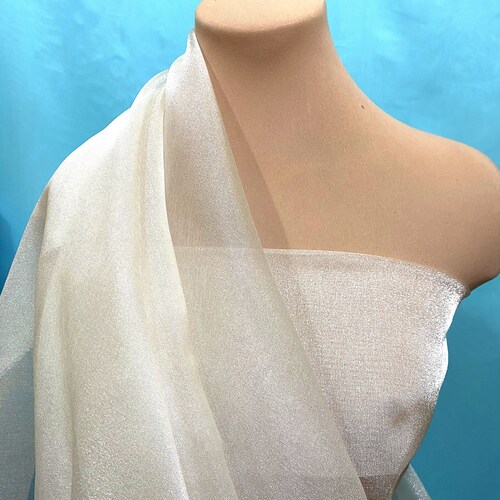 Sparkle Organza - 45-inches Wide White By the 25YD Roll main image 1