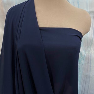 Double Georgette Fabric Navy Blue  semi sheer sold by the yard 58&quot; wide for weddings, dresses or home decor