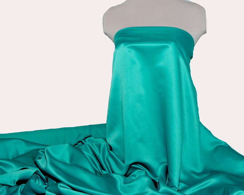 Duchess satin Fabric 60  Peacock 6777 ... bridal image 1