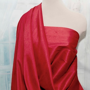 Dupioni  Silky Shantung Polyester Fabric New Red . wedding .crafts .suits .dresses..home decor, pillows. curtains, bridal