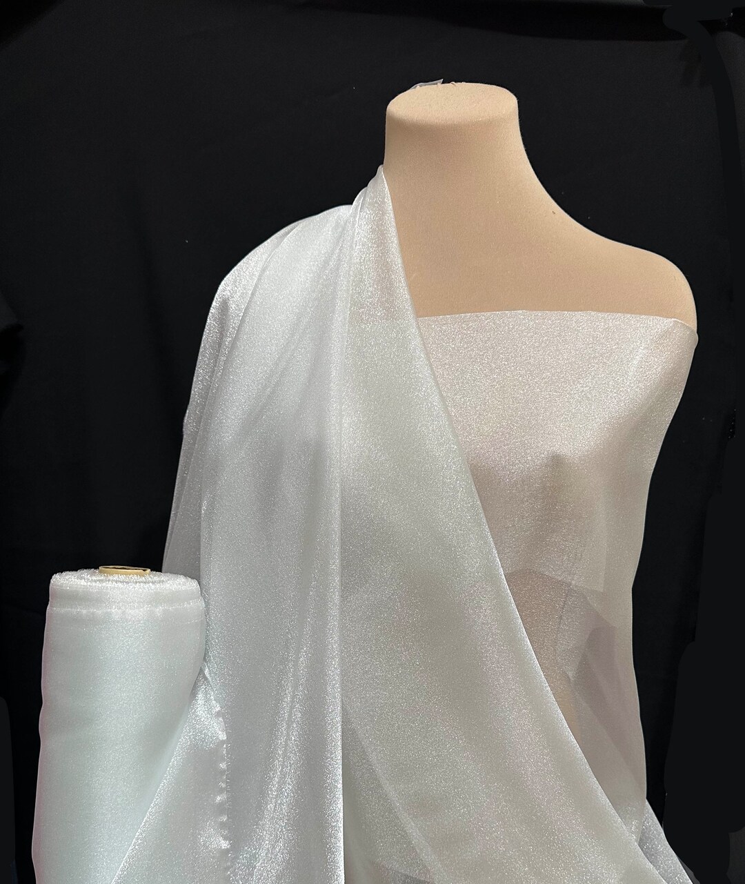 Sparkle Organza - 45-inches Wide Royal By the 25YD Roll main image 1