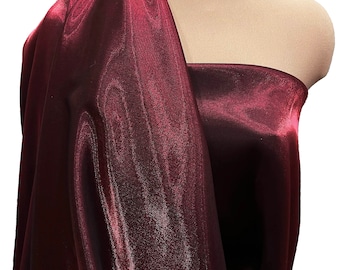 Shimmer Satin  fabric Black/Cherry 1 YD bridal, drapery. formal, costume,pageants, crafts ,decor