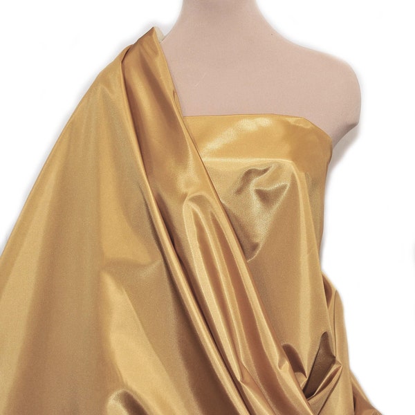 Bridal Taffeta color GOLD  58" wide.. 100% polyester..fabric.. wedding...formal..lining..crafts..home decor