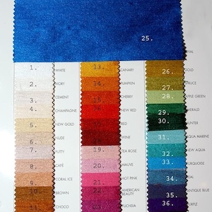 Shantung Dupioni soyeux, or antique... Carte des couleurs du tissu... Couleur au choix dans le tableau... 1 mètre... Costumes, pantalons, vestes, décoration d&#39;intérieur, rideaux