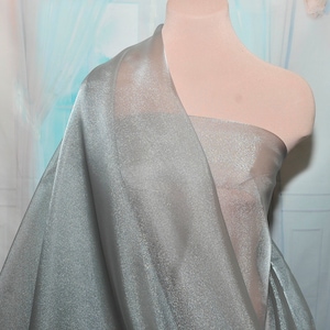 Crystal Organza /  Organdy 100% polyester sheer fabric, 115/116 inches wide./ STERLING /  by the yard  formal wear, skirts, holiday, decor