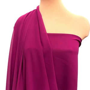 Hi-Multi Chiffon fabric Magenta 1281/ 60&quot; wide sold by the yard.. formal..pageant...bridesmaids gowns..decor..curtains