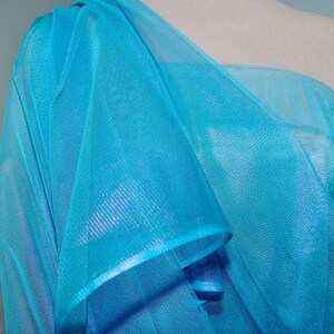 Tulle Netting Fabric Turquoise w/purple foil / Sheer , 58&quot; wide, costumes, formal, pageants, decor , crafts