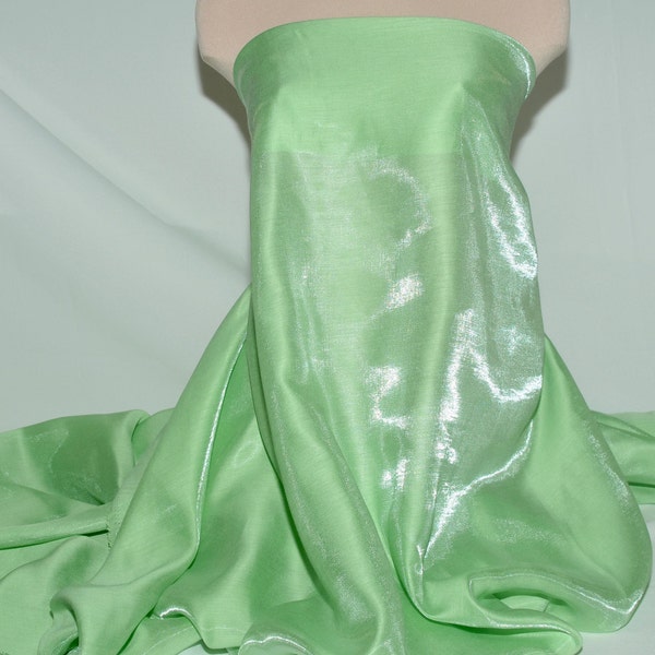 Shimmer Satin  fabric Lime Green   1 YD bridal, drapery. formal, costume,pageants, crafts ,decor