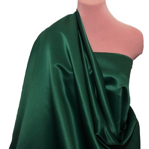 Duchess satin Fabric 60" wide GREEN 7385  bridal, formal, pageant, suits , home decor, capes, pillows, gowns, 100% polyester